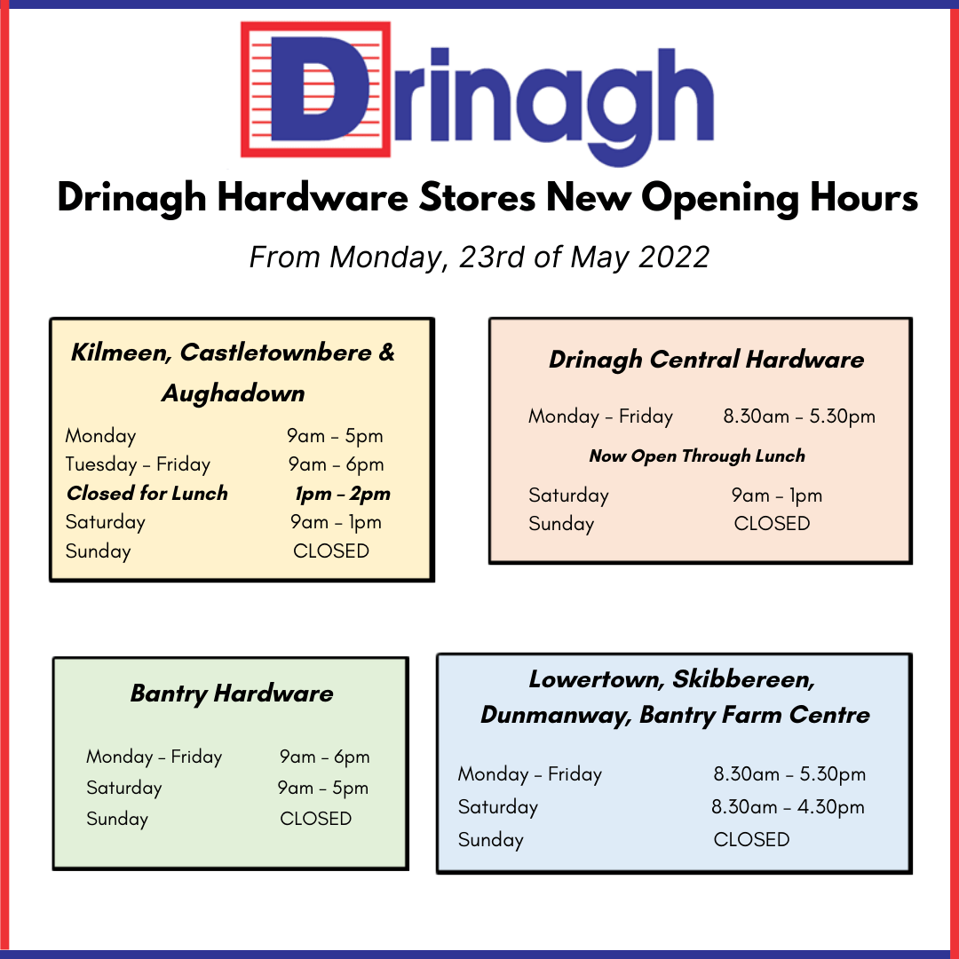 New Hardware Store Opening Hours